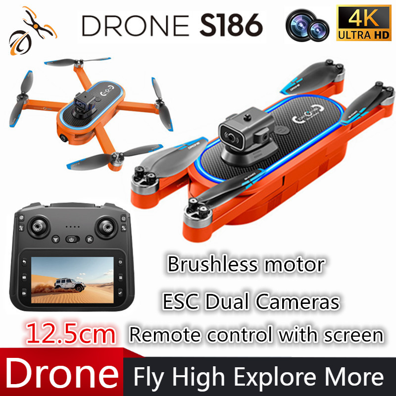 2025 S186 Drone Professional 4 - مراجعة Drone Gimbal Brushless وسعره