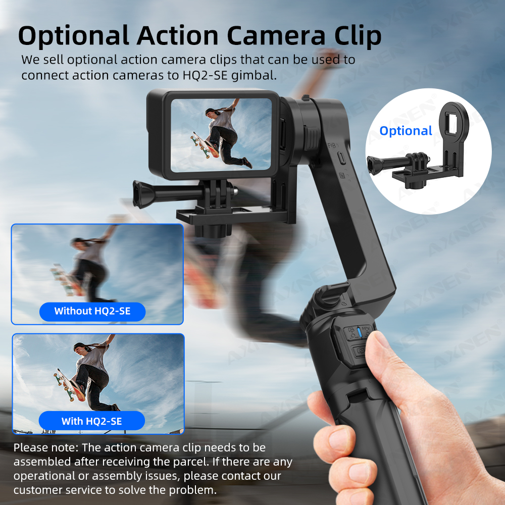 AXNEN HQ2-SE Smartphone Gimbal - مراجعة Drone Gimbal For Gopro وسعره