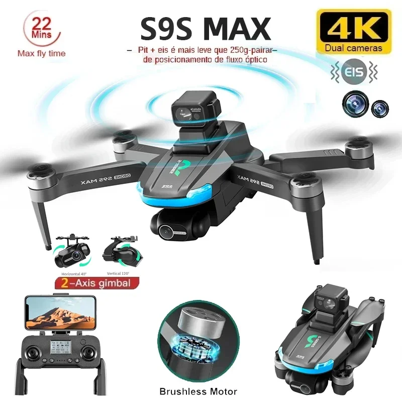 NEW S9S MAX MINI Drone 4K 2-Ax - مراجعة Drone Gimbal Brushless وسعره