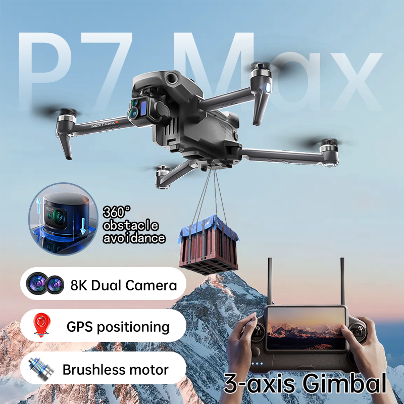 NEW P7 Max Drone 8K Camera GPS - مراجعة Drone Gimbal 3 Axis وسعره