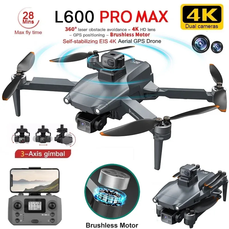 L600 PRO MAX GPS Drone Profess - مراجعة Drone Gimbal Brushless وسعره
