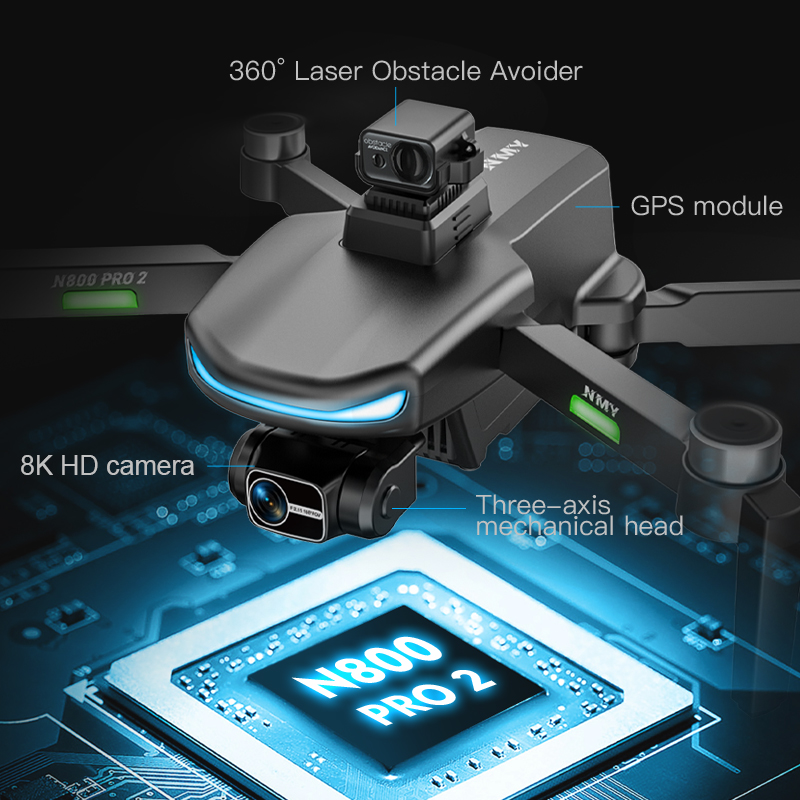 N800 PRO 2 GPS Drone Professio - مراجعة Drone Gimbal 3 Axis وسعره
