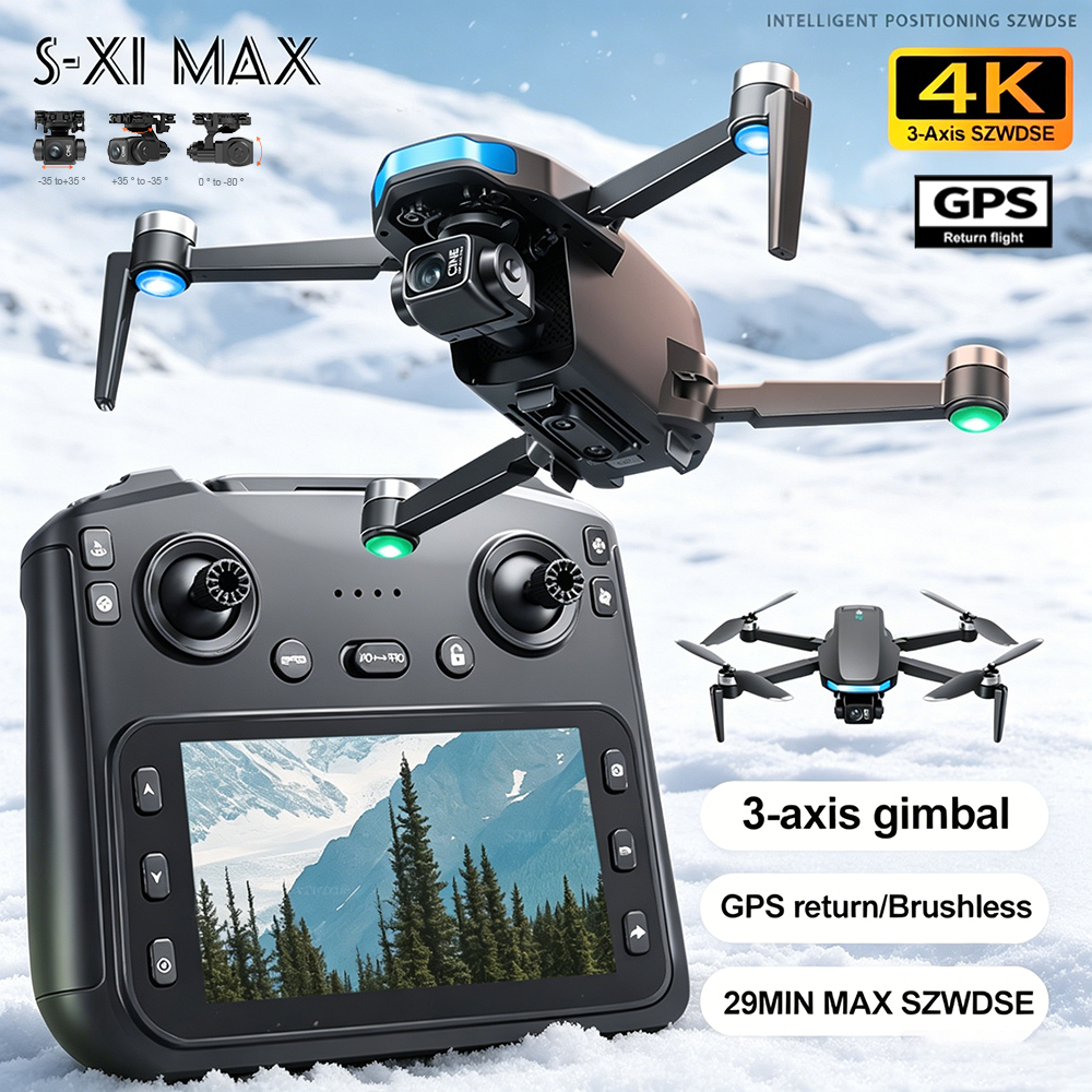 New S-X1 MAX Drone GPS 8K Prof - مراجعة Drone Gimbal Brushless وسعره