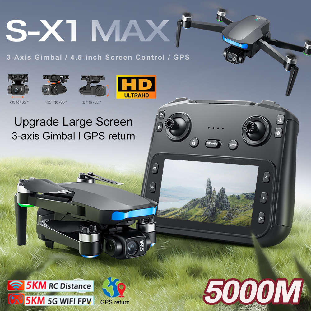 New S-X1 MAX Drone GPS 8K Prof - مراجعة Drone Gimbal Brushless وسعره