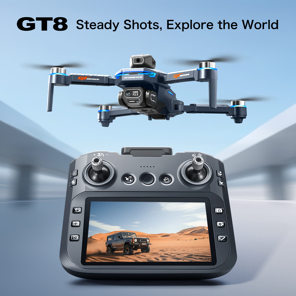 GT8 Obstacle Avoidance Aerial  - مراجعة Drone Gimbal Brushless وسعره